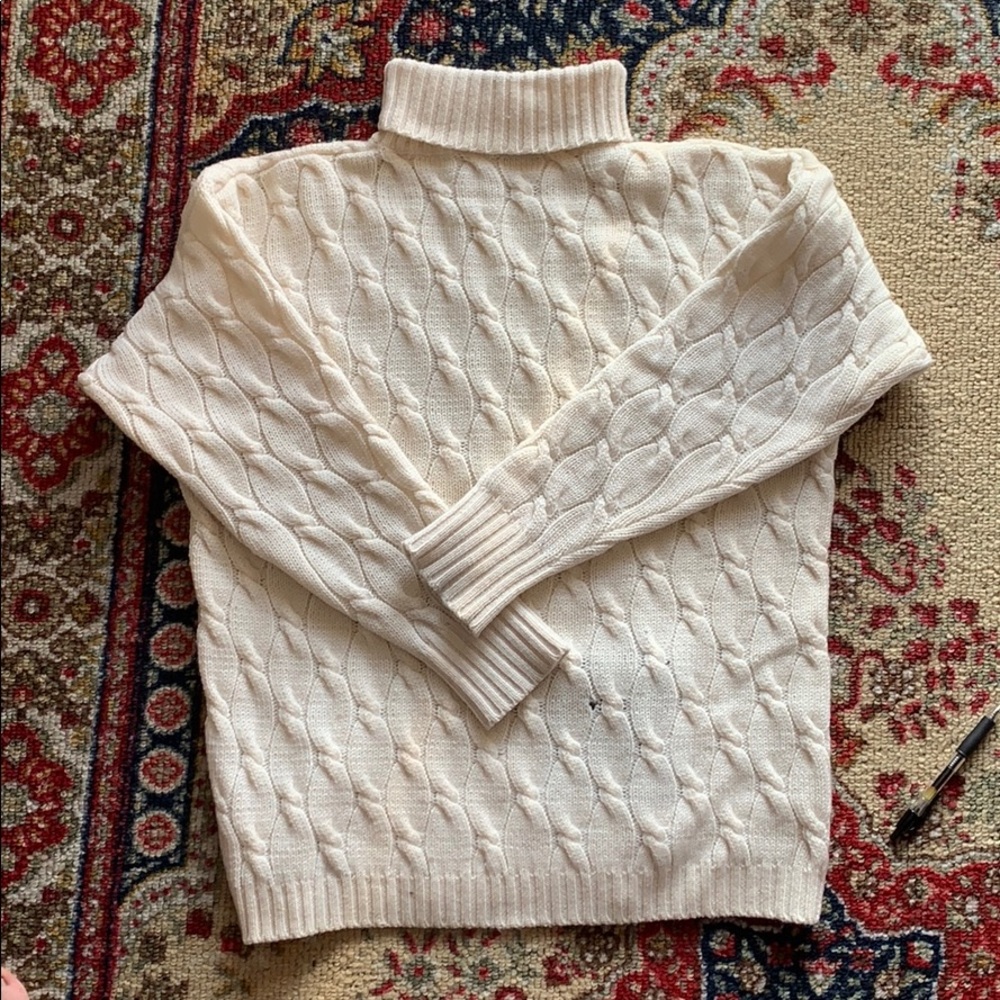 💥Vintage Wool Cable Knit Fisherman Turtleneck